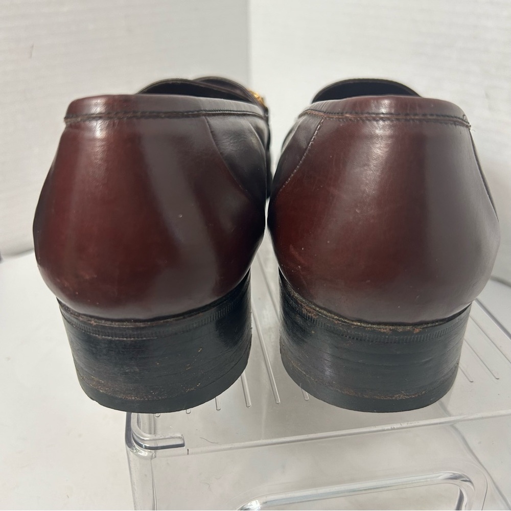 GUCCI Authentic Men’s Loafer Fringe Oxblood Made in Italy 41 US 9.5 US Horsebit - Picture 6 of 14